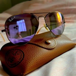 Ray Ban Lilac Mirrored Aviators